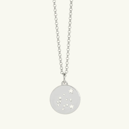 Aquarius Star Sign Necklace Silver